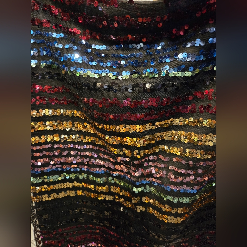 NWOT Women's Sequin One Shoulder Top Size Large - Picture 5 of 7